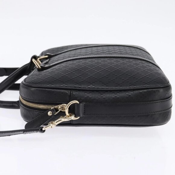 GUCCI Diamante Hand Bag Leather 2way Black Gold 344357 Auth 135065 - Picture 6 of 16